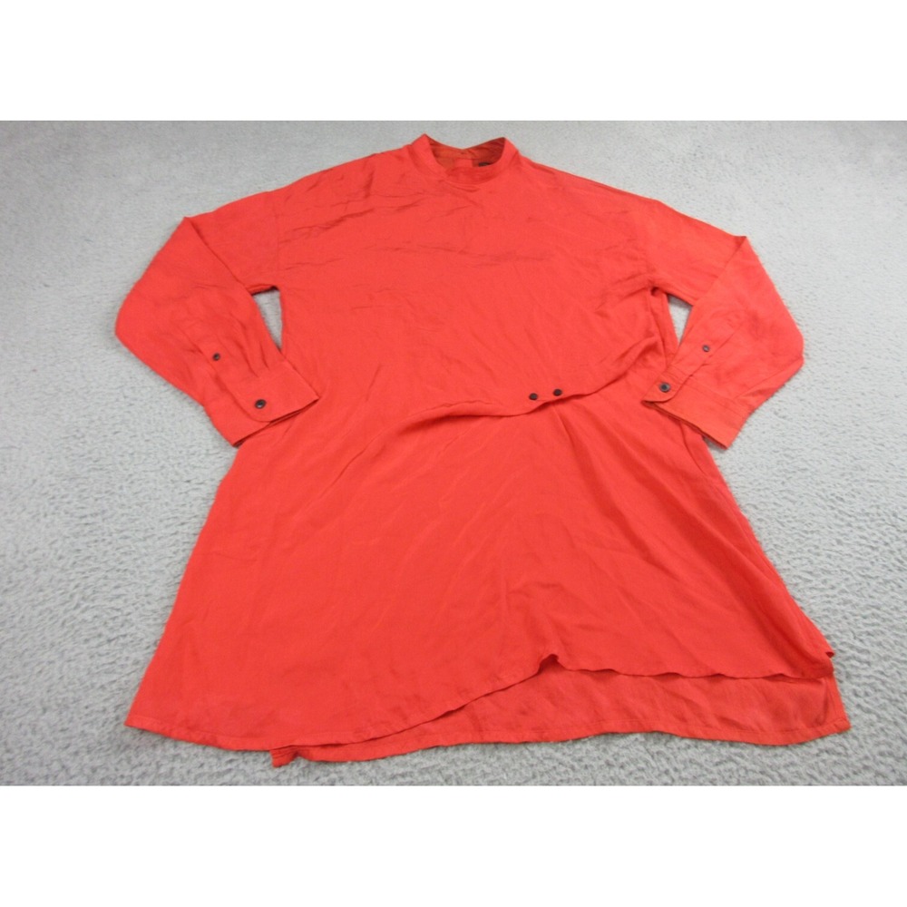 Rag & Bone Jacklin Dress Womens Extra Small Red shift shirt Long Sleeve Draped